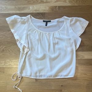 BCBG Max Azria silk flutter sleeve blouse